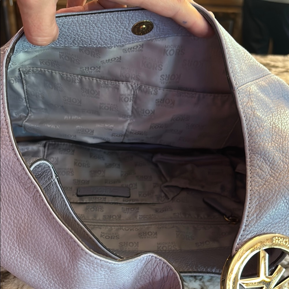 Michael Kors Purple Gold Hobo Bag - Picture 2 of 2